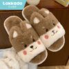 TOKKADO Akamaru Sandal Rumah Premium Bulu Boneka Kamar Wanita Lucu - Medium (38