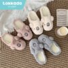 TOKKADO Hayami Sandal Rumah Premium Bulu Boneka Kamar Wanita Lucu - Abu-abu, Large (39